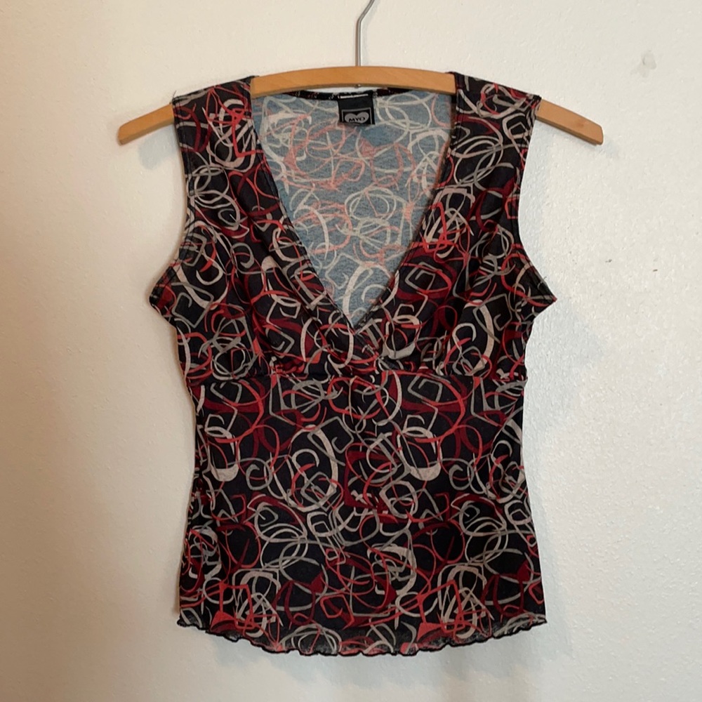 90s / y2k vintage stretchy lettuce edge top S/M